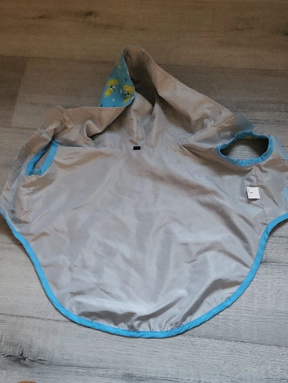 Dog Hooded Rain Poncho - Blue with Yellow Umbrella Print